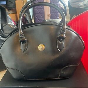 Vintage Liz Claiborne Black Leather Handbag